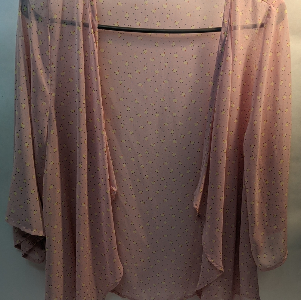 Everly size large open cardigan  topper Easter baby chicks